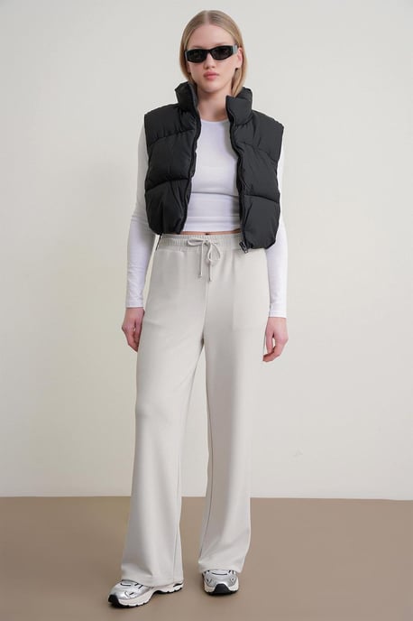 Hochtaillierte Pull-On Gerade-leg-Hosen mit Taschen - Image 1
