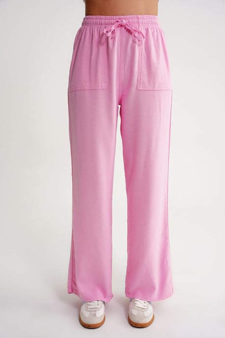 Hüfthohe gerade Baumwollhose mit Bindegürtel - Image 5