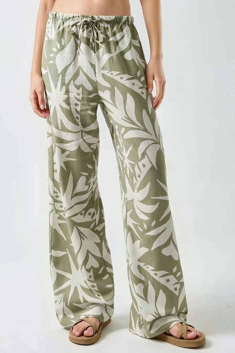 Blumenmuster Gerade Schnitt Hose - Image 1