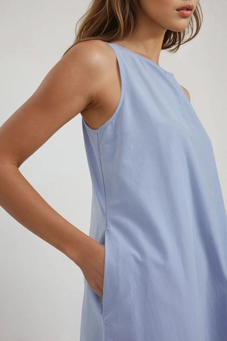 Mixray Kollektion A-Form Maxikleid mit Rundhalsausschnitt und Ärmellos - Image 2