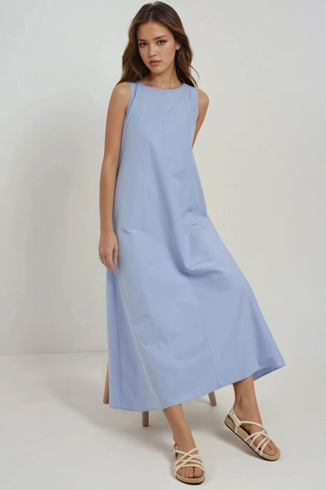 Mixray Kollektion A-Form Maxikleid mit Rundhalsausschnitt und Ärmellos - Image 3