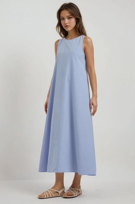 Mixray Kollektion A-Form Maxikleid mit Rundhalsausschnitt und Ärmellos - Image 4