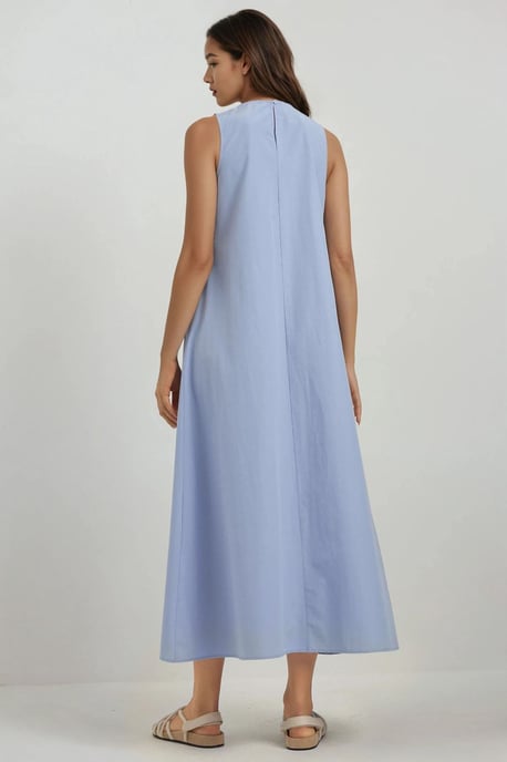 Mixray Kollektion A-Form Maxikleid mit Rundhalsausschnitt und Ärmellos - Image 5