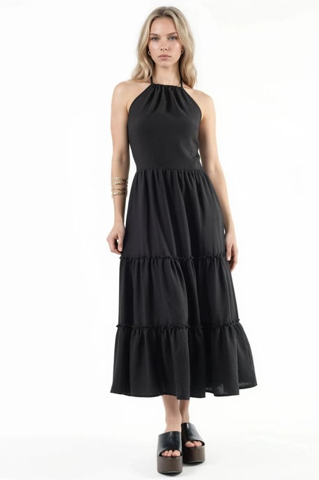 Rüschen Halterneck Maxikleid - Image 4