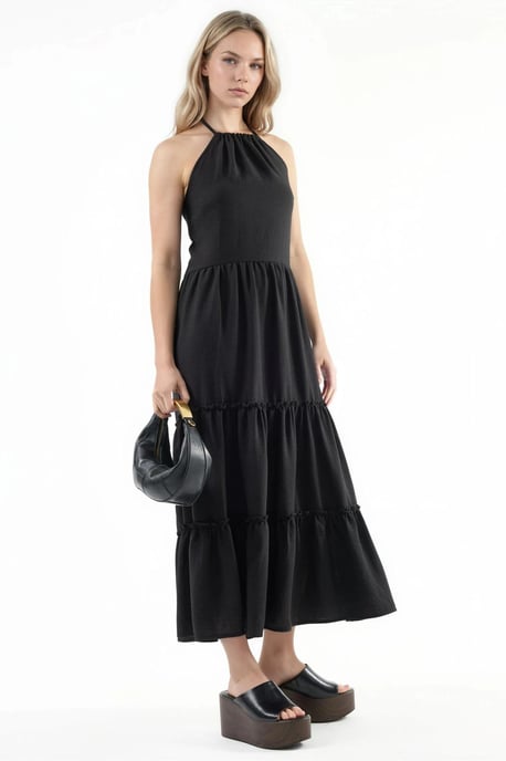 Rüschen Halterneck Maxikleid - Image 5
