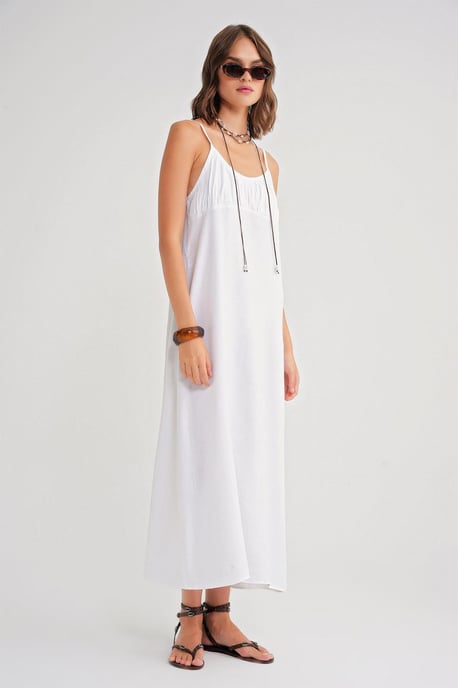 Träger Maxi-Kleid mit gerafftem Detail - Image 3