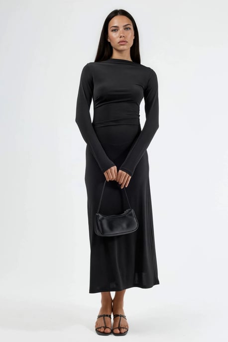 Anliegendes Maxikleid mit Drapierung - Image 2