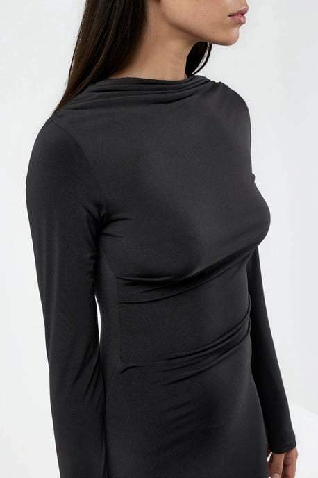 Anliegendes Maxikleid mit Drapierung - Image 6