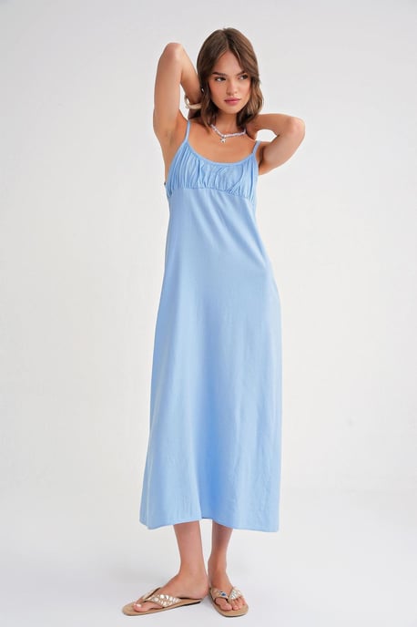 Maxikleid mit gerafftem Detail und Trägern - Image 2
