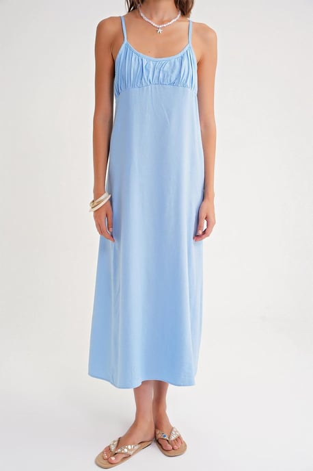 Maxikleid mit gerafftem Detail und Trägern - Image 6