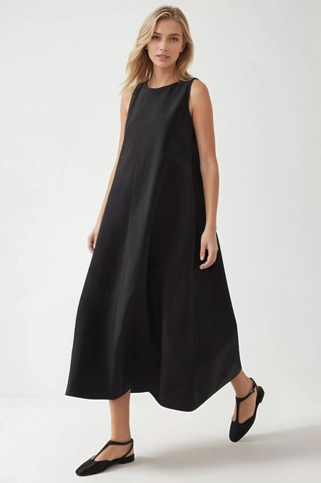 Mixray Kollektion Kurzarm A-Form Maxikleid - Image 2