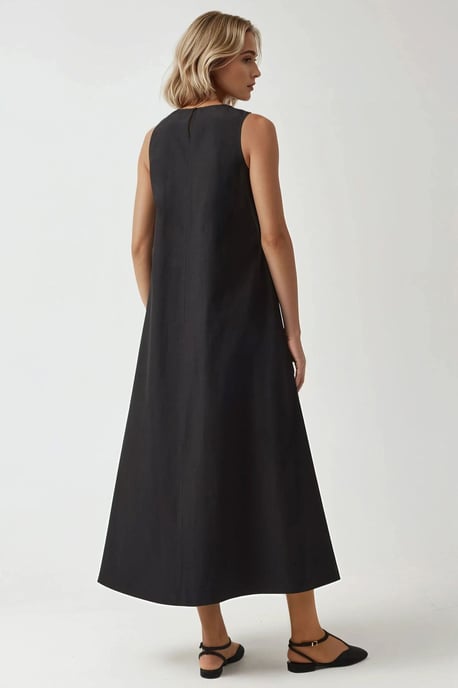 Mixray Kollektion Kurzarm A-Form Maxikleid - Image 3