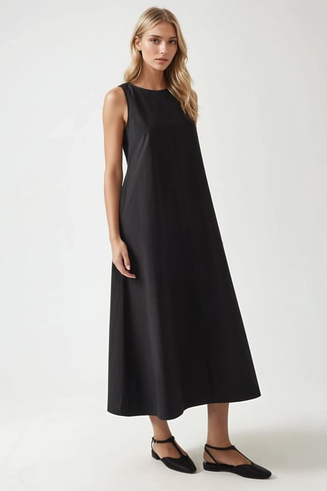 Mixray Kollektion Kurzarm A-Form Maxikleid - Image 5
