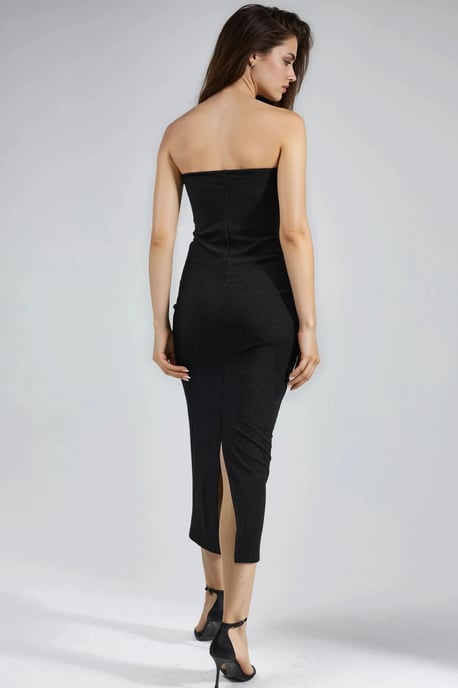 Glänzendes Maxikleid mit Schlitzdetails - Image 3
