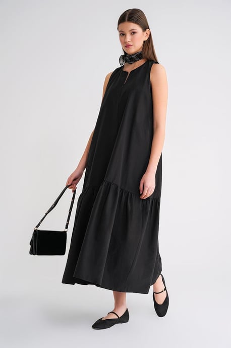 Maxikleid mit Kragen und Rüschendetails - Image 2