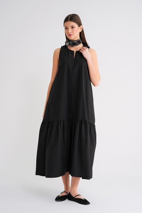 Maxikleid mit Kragen und Rüschendetails - Image 3