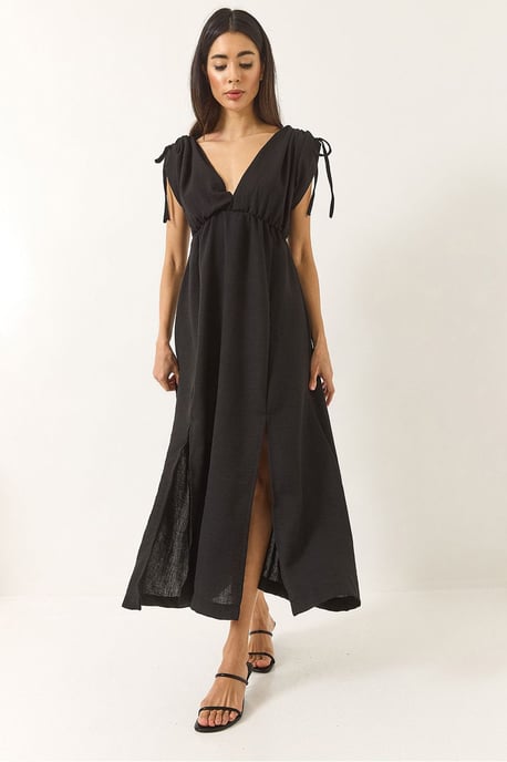 V-Ausschnitt Maxikleid mit Schlitz - Image 3