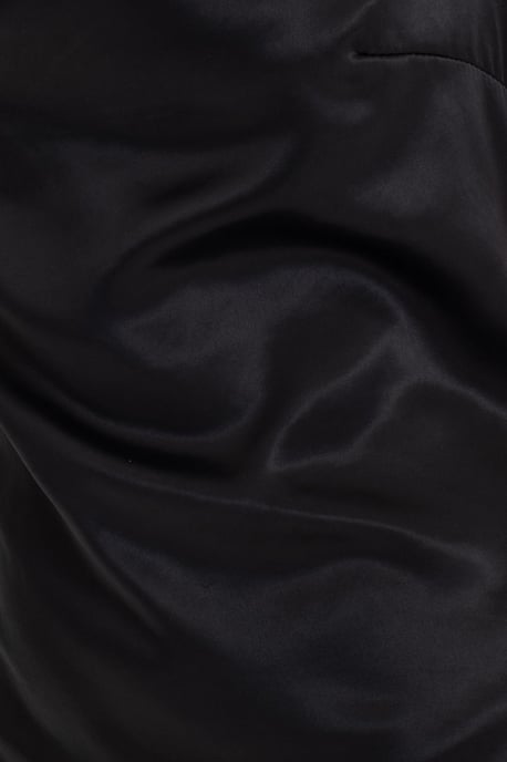 Hiccup Satin-Maxikleid mit Wasserfallausschnitt, Spaghettiträgern und Schlitz - Schwarz - Image 4