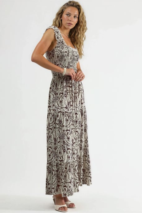 Maxikleid mit Paisleymuster und quadratischem Kragen - Image 4