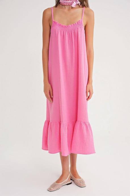 Midi Musselin Kleid mit Rüschendetails - Image 6