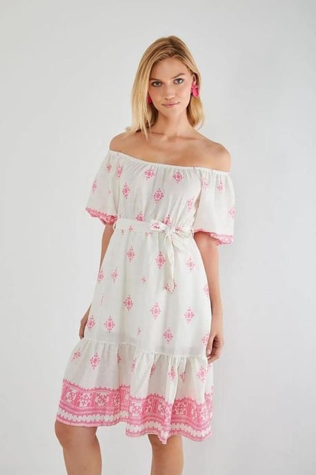 Blumiges Off-Shoulder-Midikleid - Image 4
