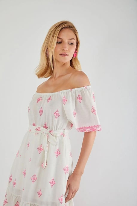 Blumiges Off-Shoulder-Midikleid - Image 5