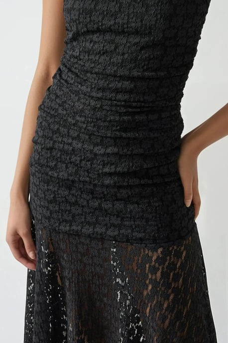 Trägerloses Spitzen-Midi-Kleid - Image 2