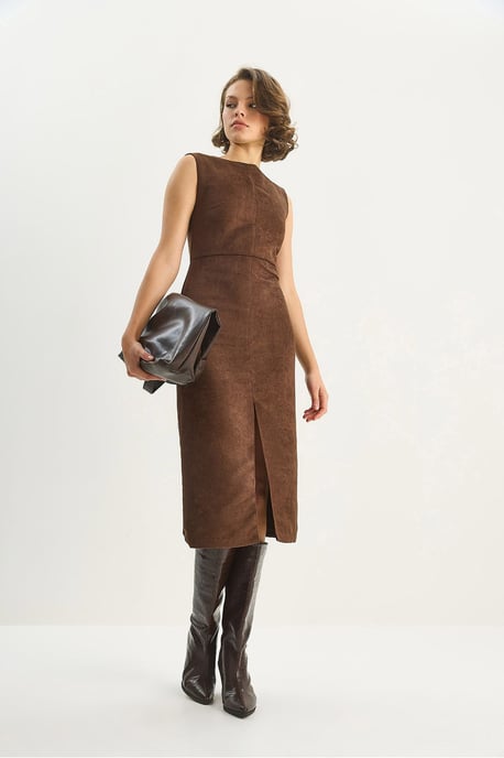 Faux-Suede Midi-Kleid - Image 3