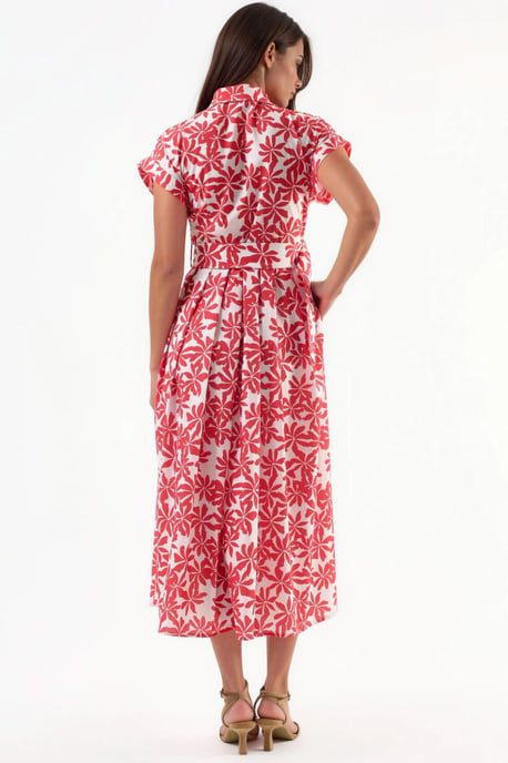 Floral A-Linien-Midikleid mit Gürtel - Image 3