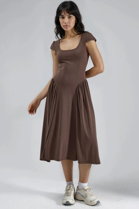 Eingearbeitetes Strick-Midi-Kleid - Image 1