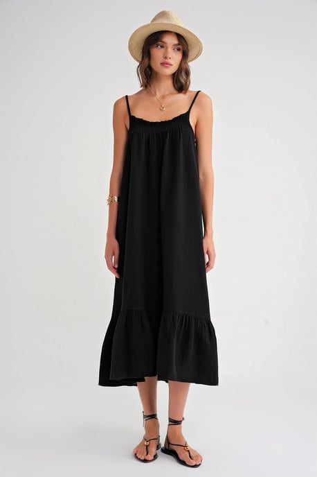 Midi-Musselin-Kleid mit Volantdetails - Image 2
