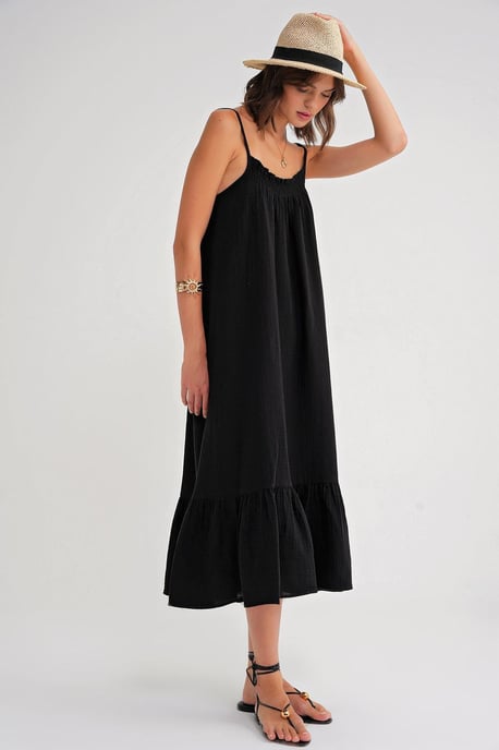Midi-Musselin-Kleid mit Volantdetails - Image 3