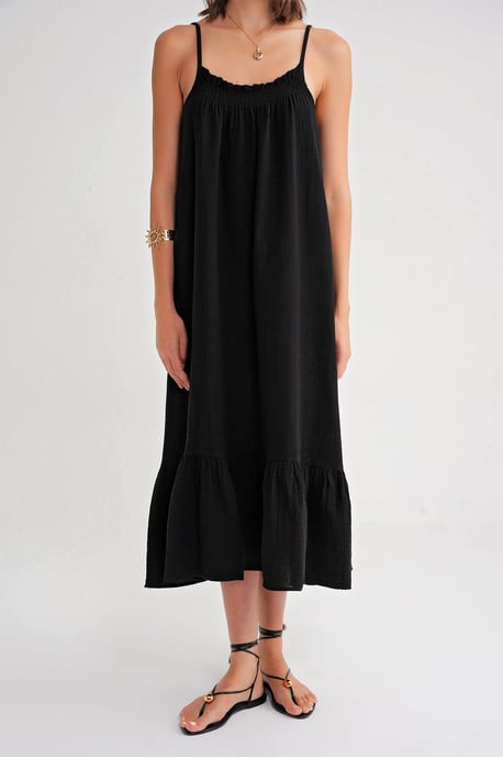 Midi-Musselin-Kleid mit Volantdetails - Image 6