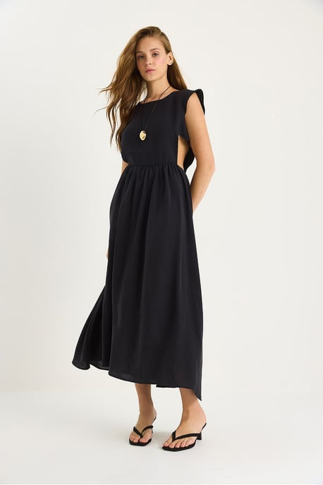 Ausschnitt Detailliertes Midi-Kleid - Image 3