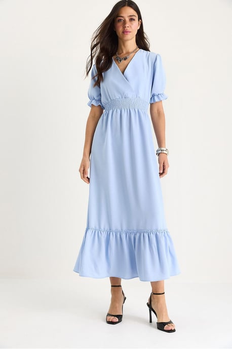 V-Ausschnitt Midi-Kleid mit Schleife - Image 4