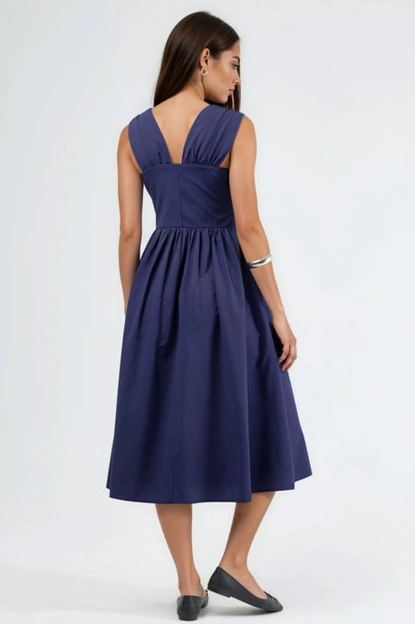 V-Ausschnitt Midi-Kleid mit Schleifendetail - Image 3