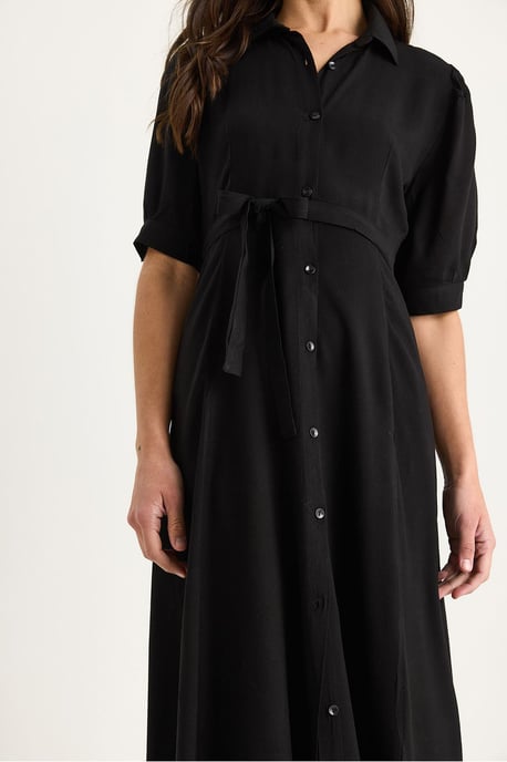 Knopfverschluss Midi-Kleid mit Hemdkragen - Image 5