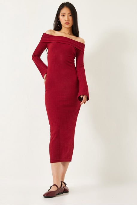 Trägerloses Ripp-Midi-Kleid - Image 1