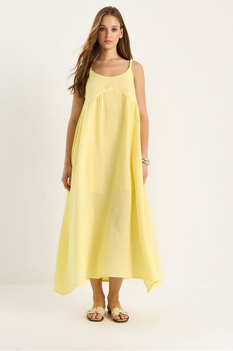 Strukturiertes Musselin-Midikleid mit Tasche - Image 2