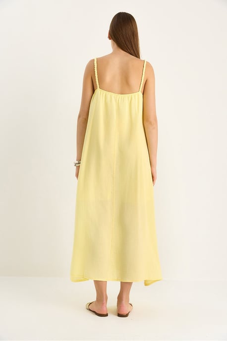 Strukturiertes Musselin-Midikleid mit Tasche - Image 6