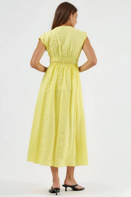 V-Ausschnitt Midi Kleid mit Bindungsdetail - Image 4