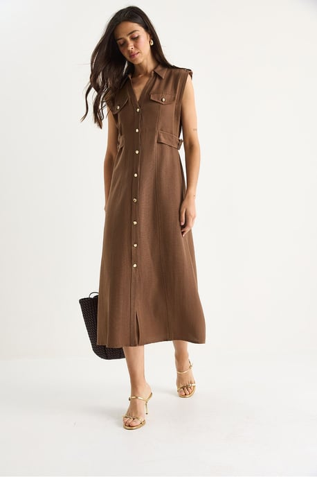 Gürtel-Detailliertes Midi-Kleid - Image 3
