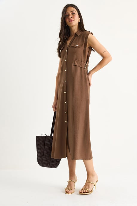 Gürtel-Detailliertes Midi-Kleid - Image 4