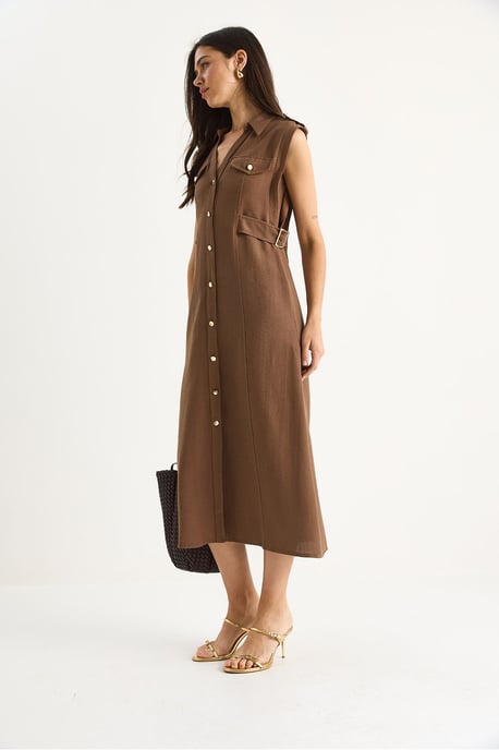 Gürtel-Detailliertes Midi-Kleid - Image 5