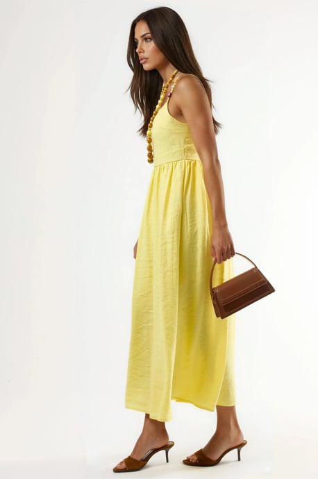 A-Linien-Midi-Kleid mit Accessoire-Detail - Image 2