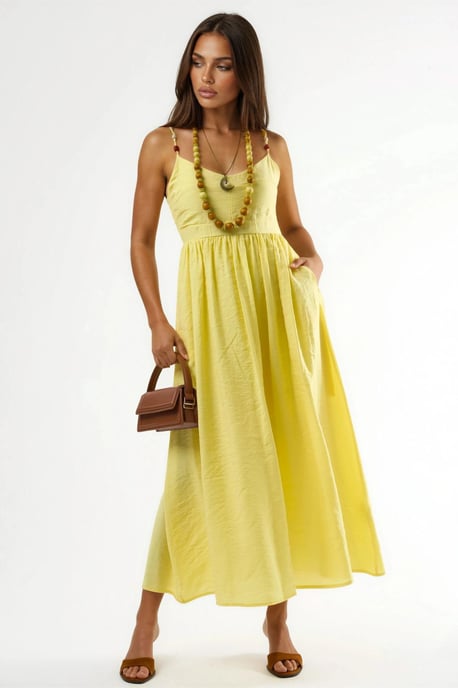 A-Linien-Midi-Kleid mit Accessoire-Detail - Image 4