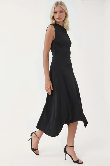 Zugängliche Detaillierte Asymmetrische Midi-Kleid - Image 2