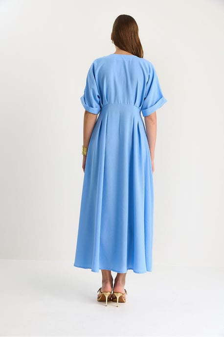 V-Ausschnitt Midi-Kleid mit Schlitz - Image 6