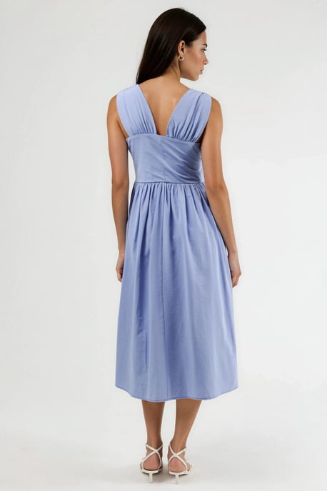 V-Ausschnitt Midi-Kleid mit Schleifen-Detail - Image 3