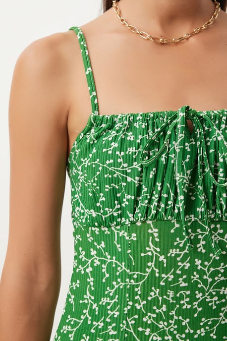 Blumiges Bodycon-Midi-Kleid mit Schlitz - Image 5